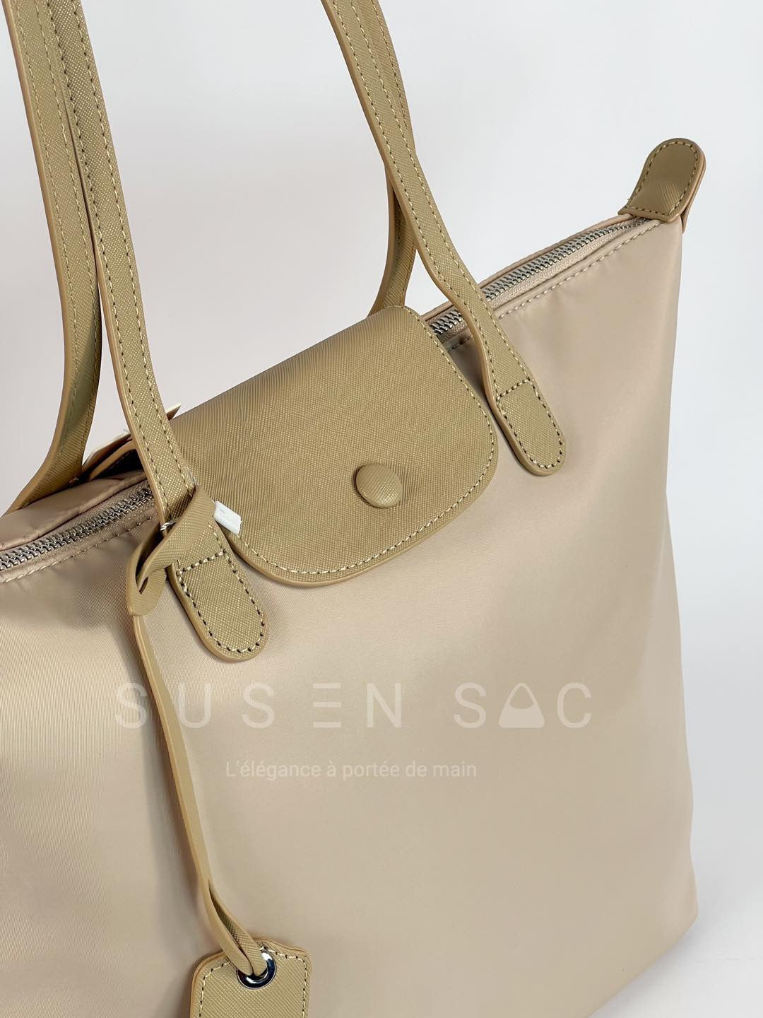 Sac épaule Bagco — style Longchamp, léger et déperlant