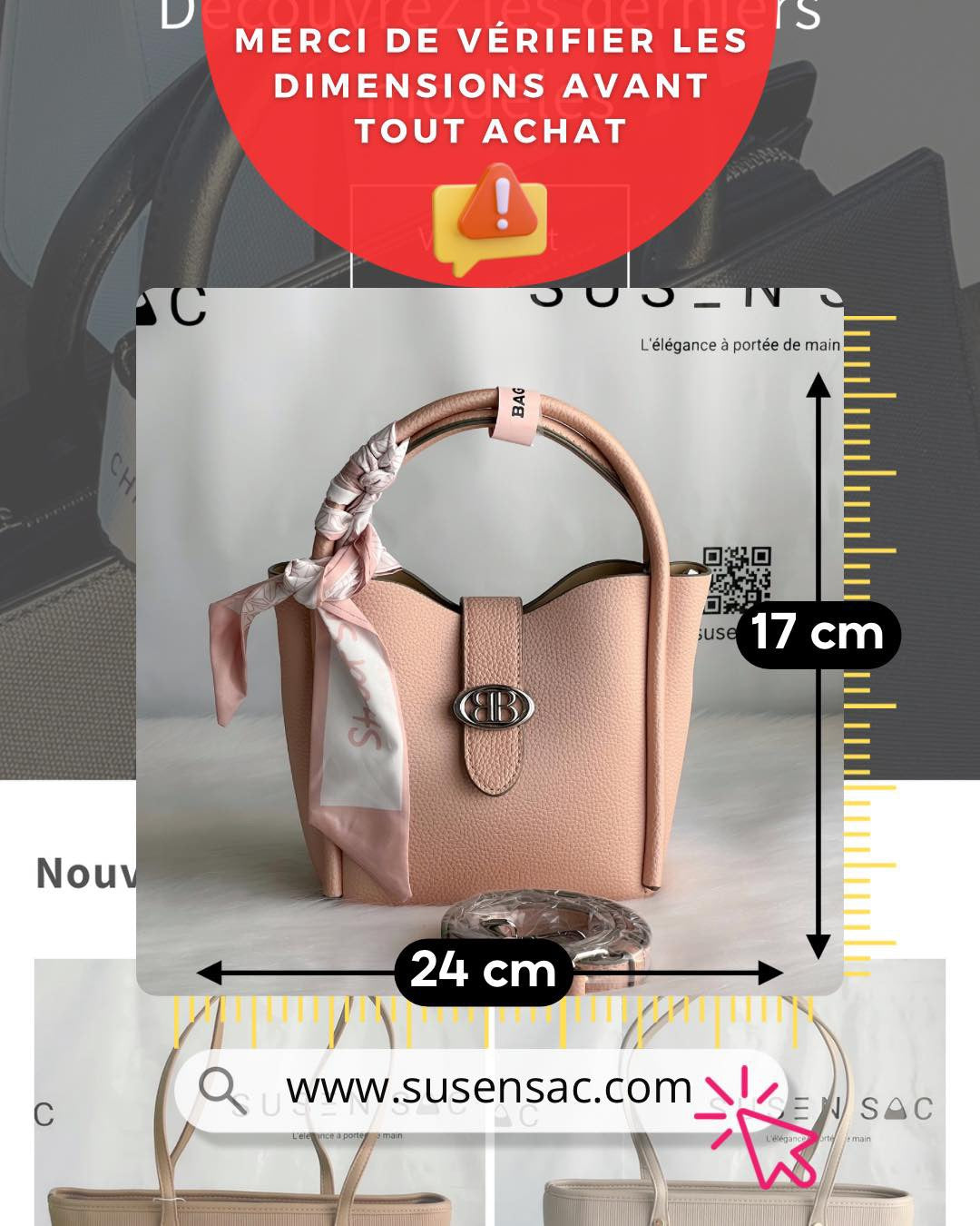 Sac à main structuré avec pochette intérieure – Design moderne et raffiné