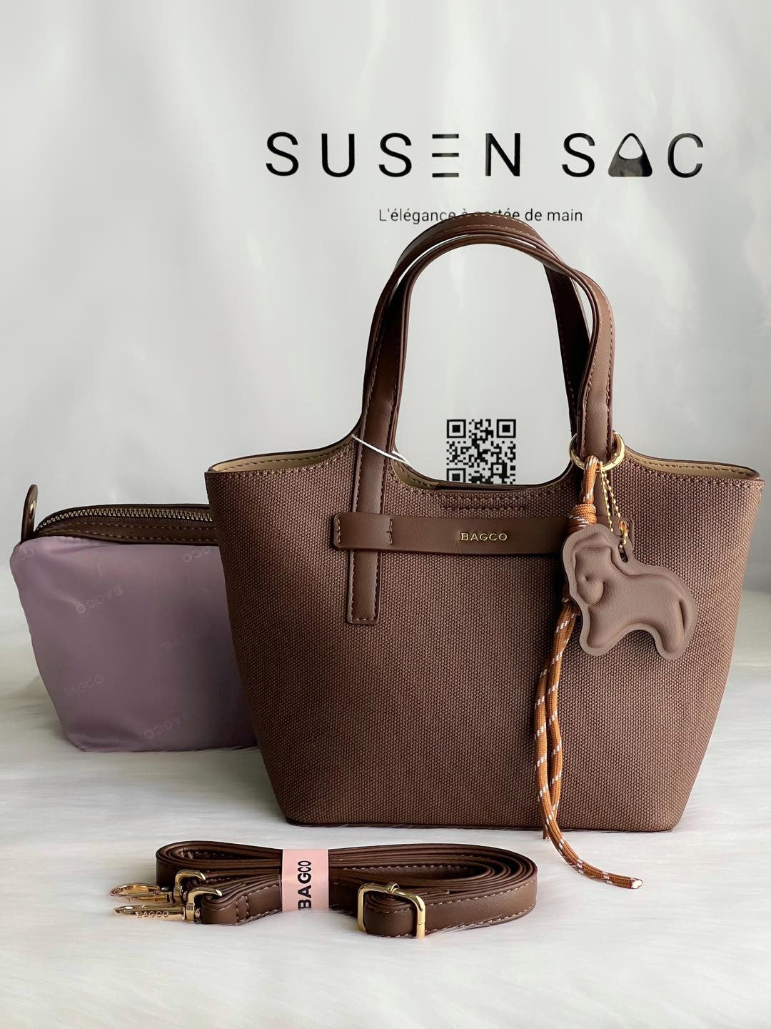 Sac à main BAGCO avec pochette – Élégance minimaliste