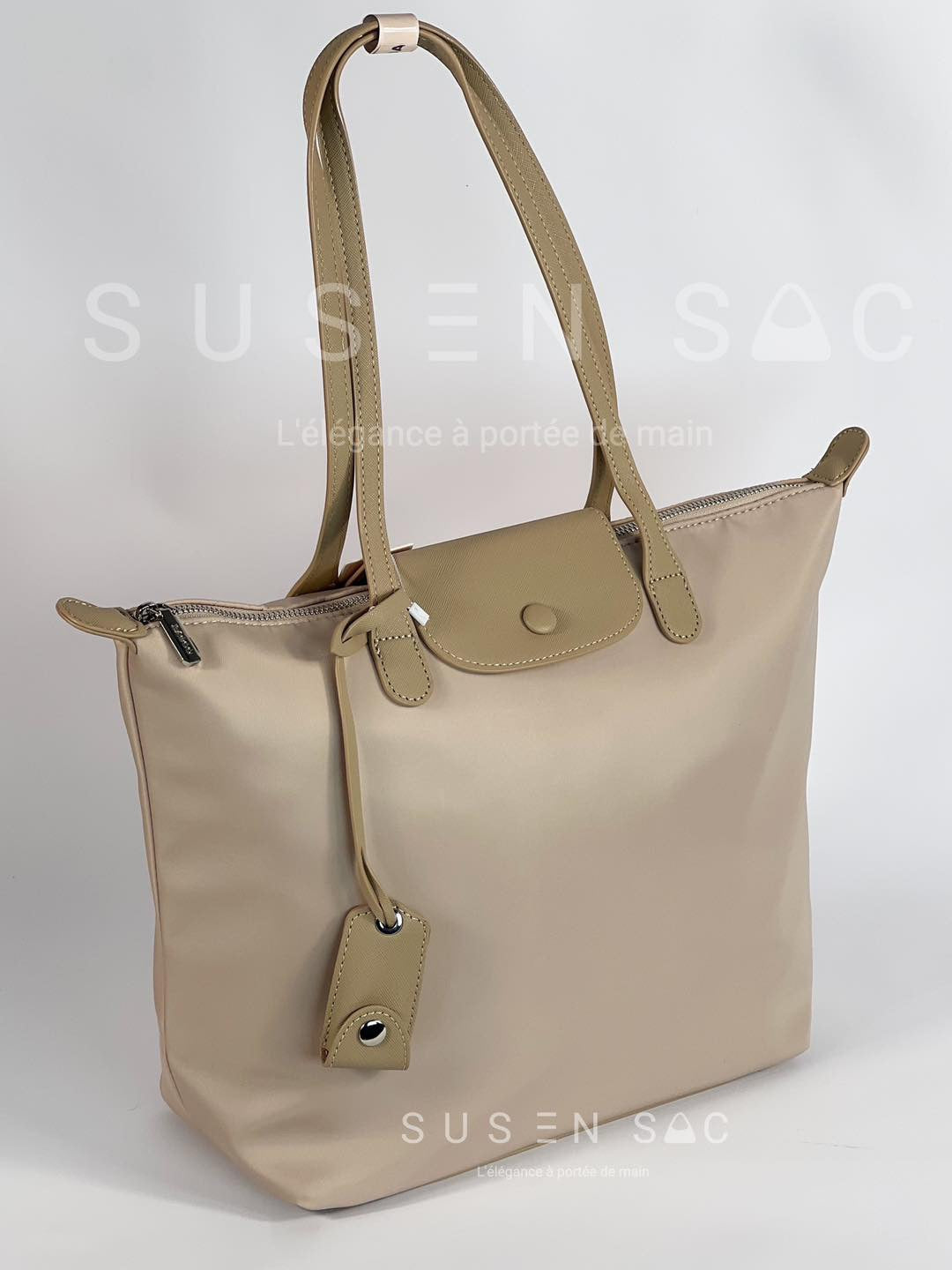 Sac épaule Bagco — style Longchamp, léger et déperlant