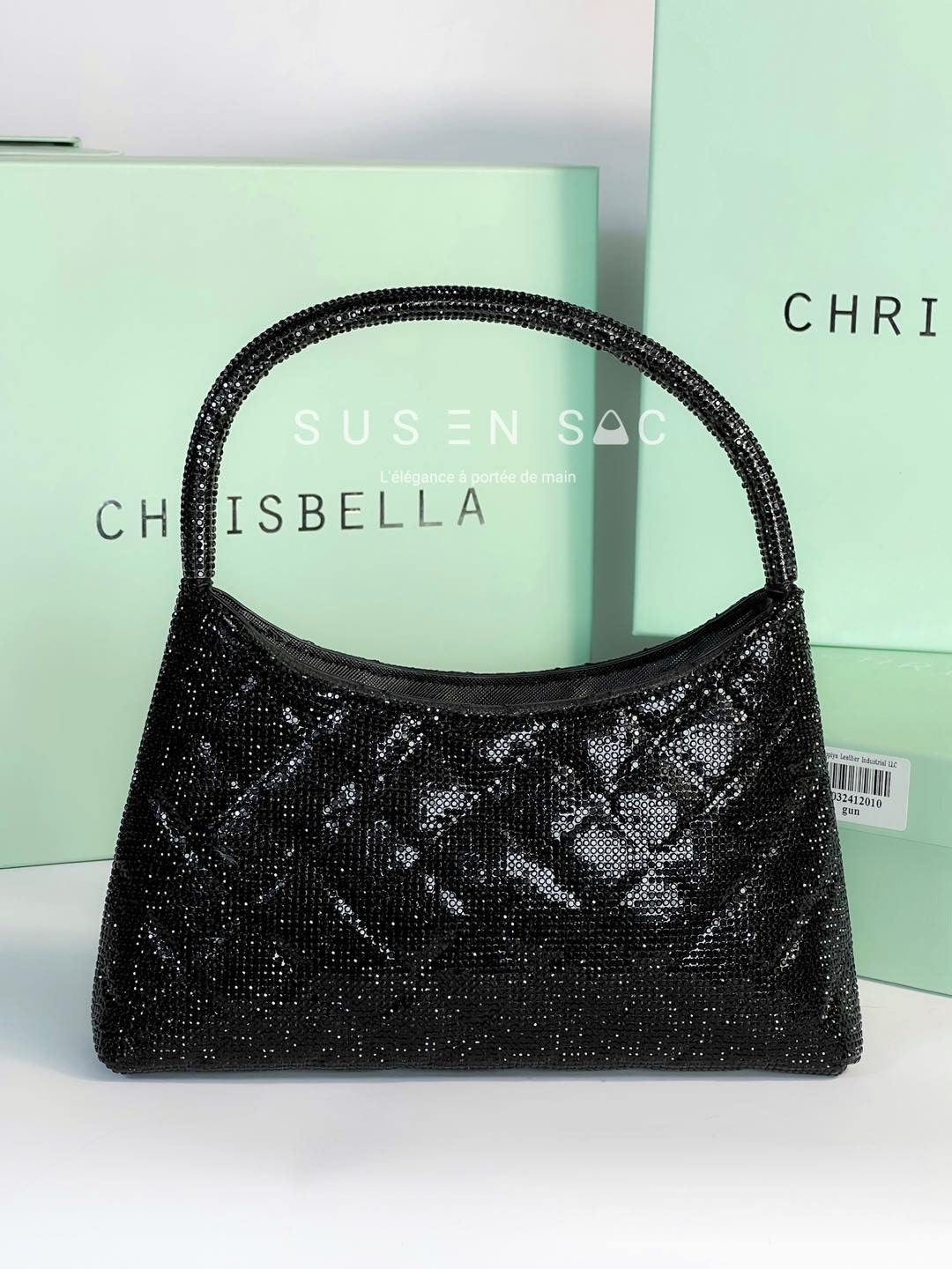 Chrisbella Mini Baguette Cristaux — Sac de soirée scintillant