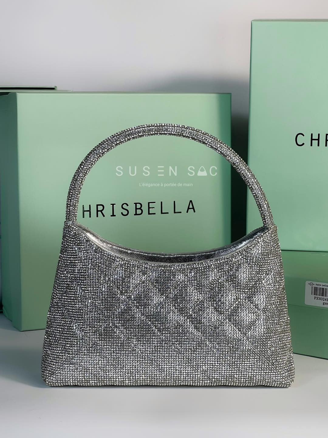Chrisbella Mini Baguette Cristaux — Sac de soirée scintillant