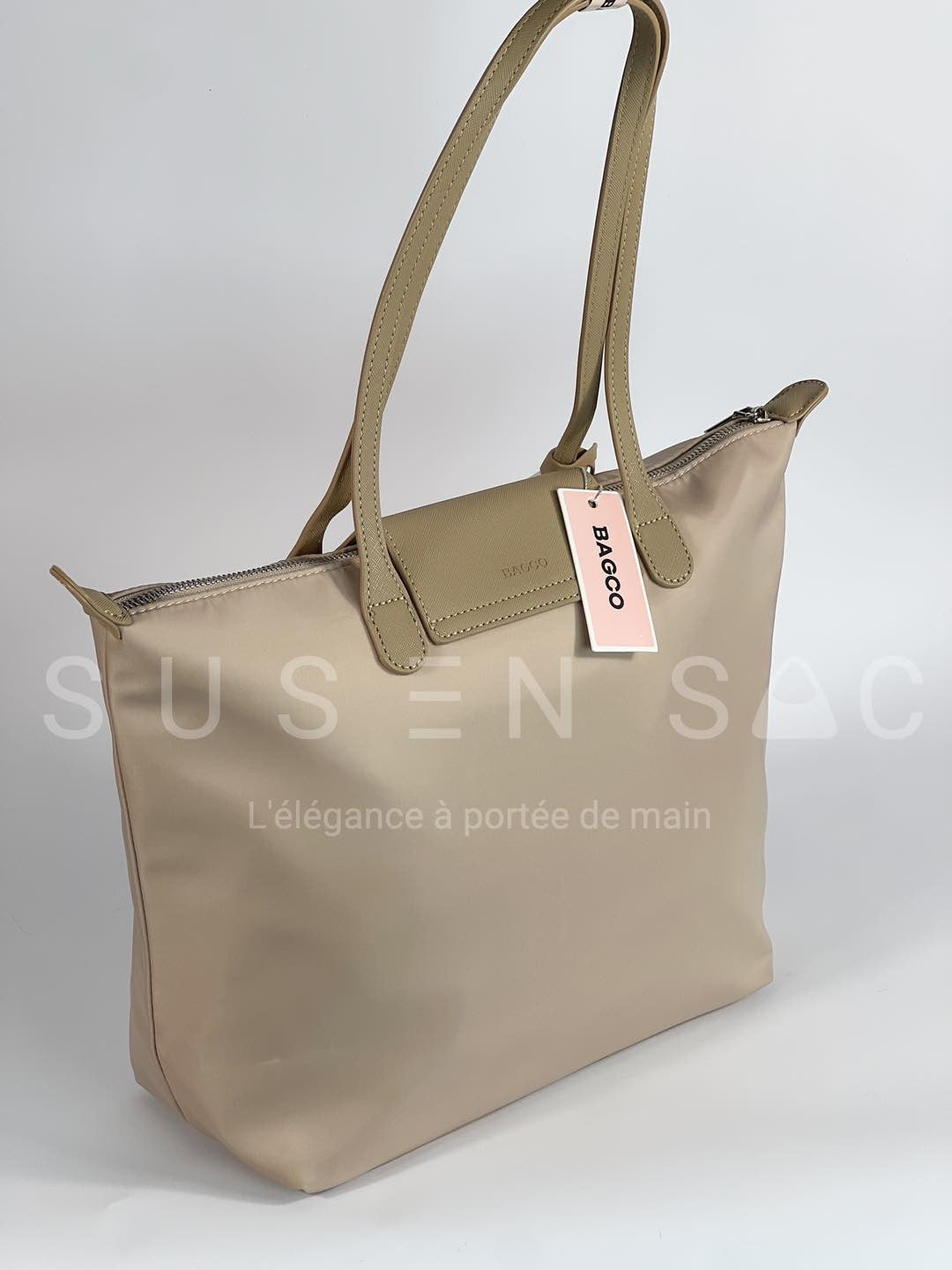 Sac épaule Bagco — style Longchamp, léger et déperlant