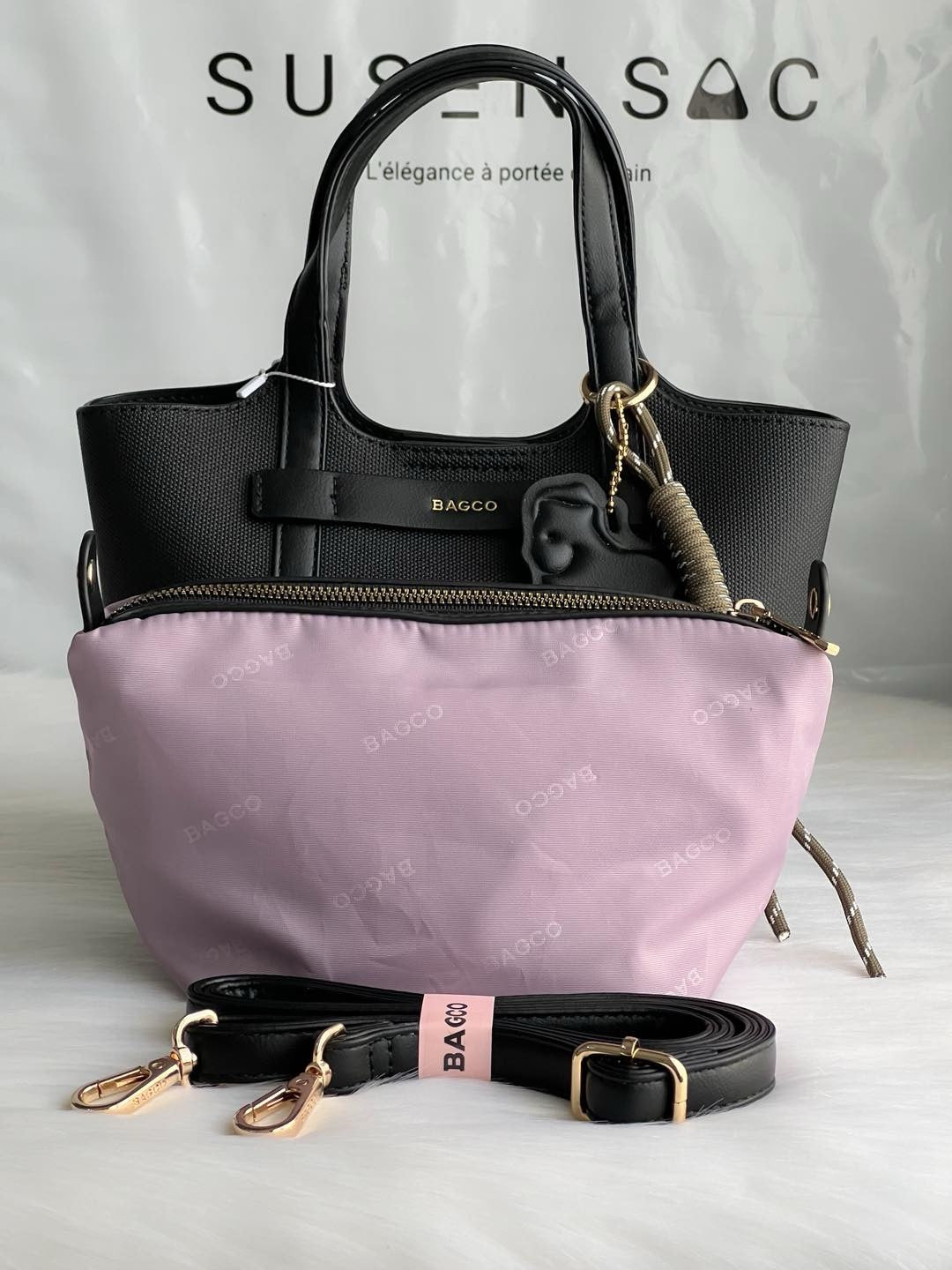 Sac à main BAGCO avec pochette – Élégance minimaliste