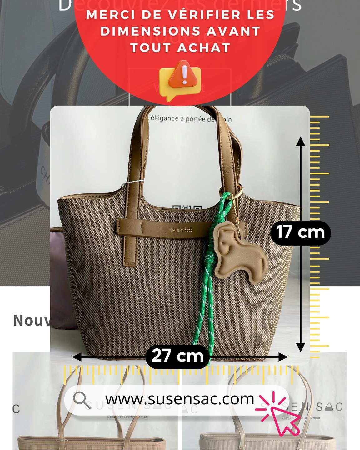 Sac à main BAGCO avec pochette – Élégance minimaliste