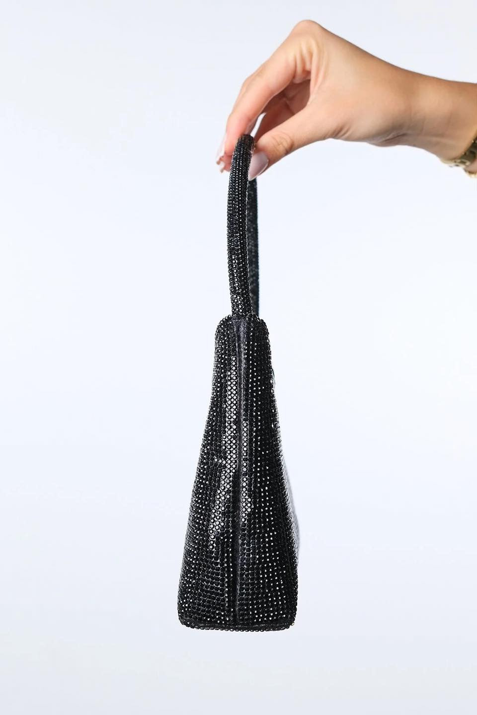 Chrisbella Mini Baguette Cristaux — Sac de soirée scintillant