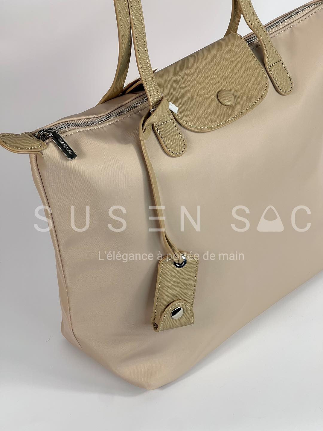 Sac épaule Bagco — style Longchamp, léger et déperlant