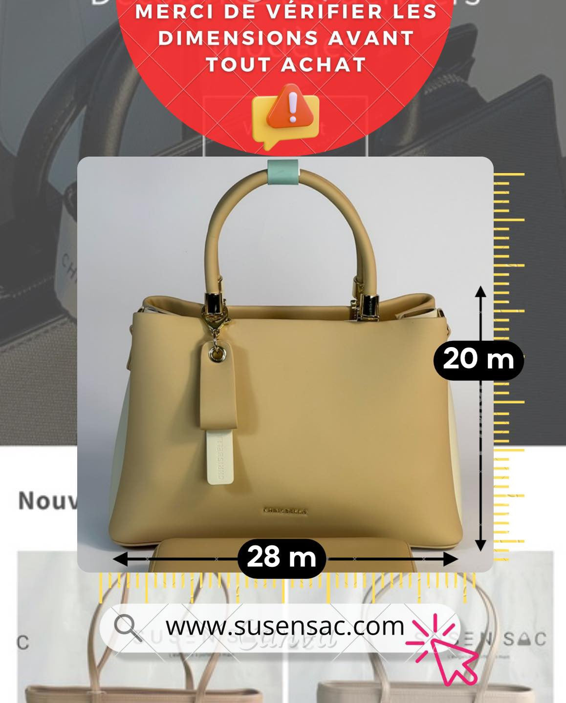 Sac à main Chrisbella avec pochette assortie – Élégance et praticité