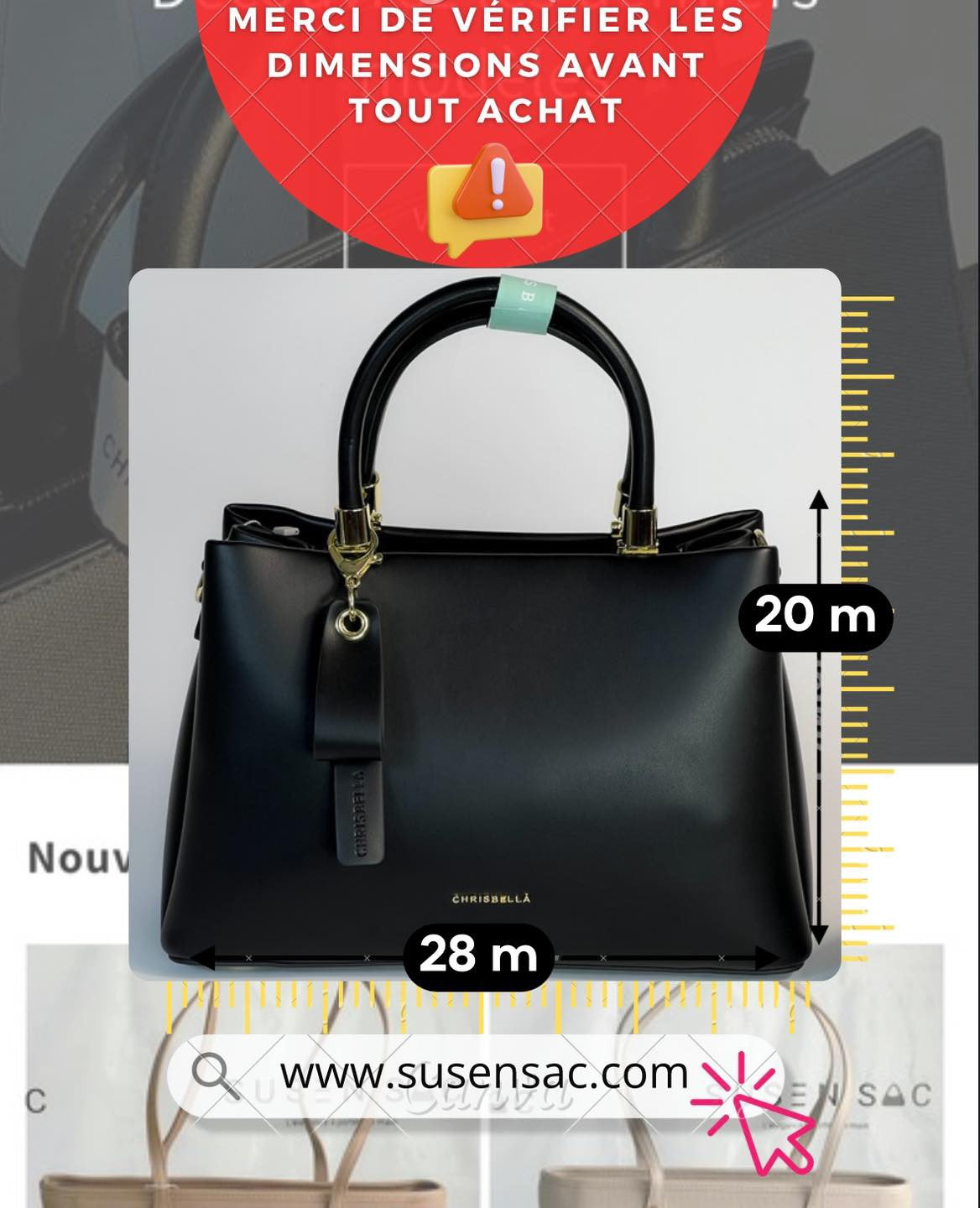 Sac à main Chrisbella avec pochette assortie – Élégance et praticité