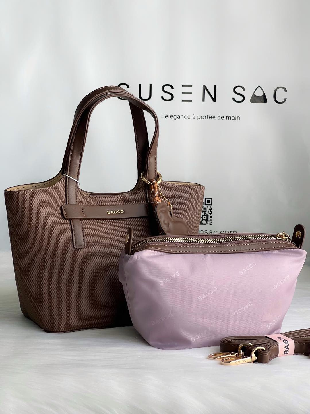 Sac à main BAGCO avec pochette – Élégance minimaliste