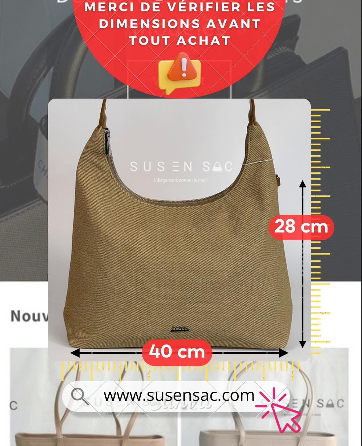 Sac épaule Bagco — Simplicité & Raffinement