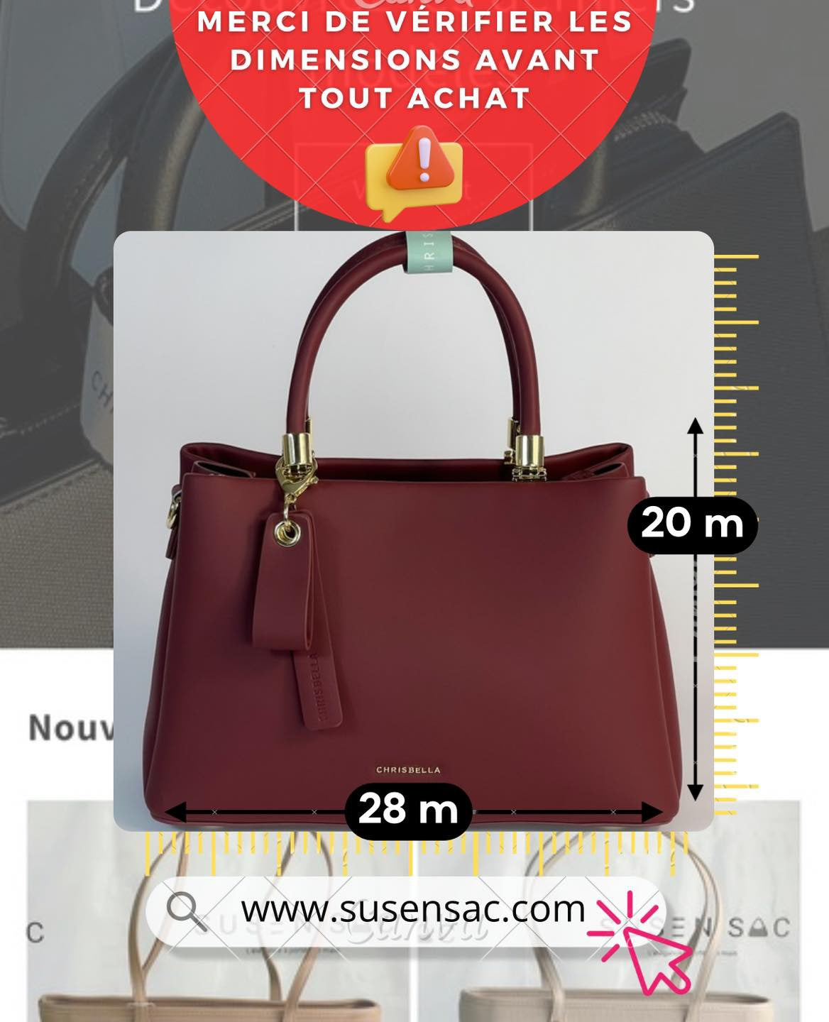 Sac à main Chrisbella avec pochette assortie – Élégance et praticité