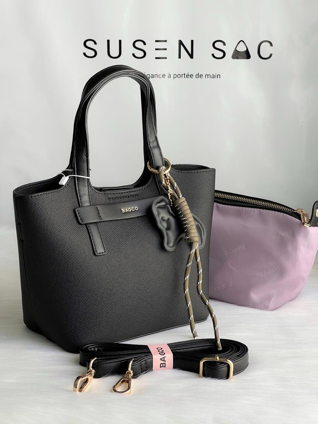 Sac à main BAGCO avec pochette – Élégance minimaliste