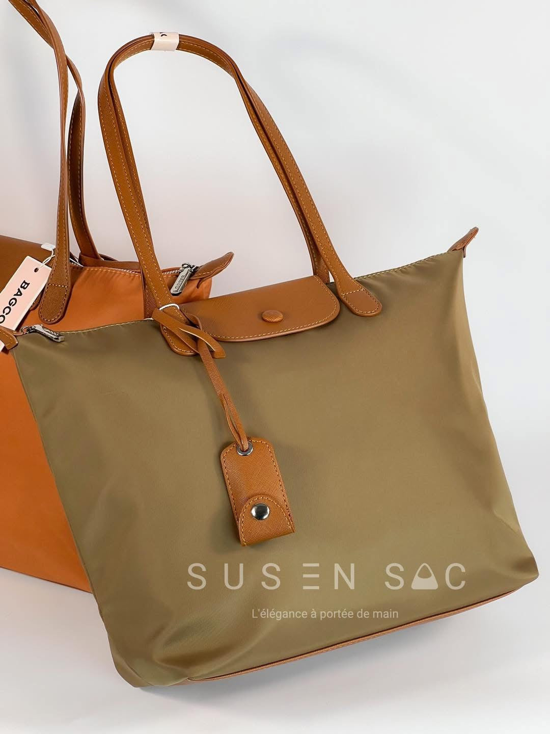 Sac épaule Bagco — style Longchamp, léger et déperlant