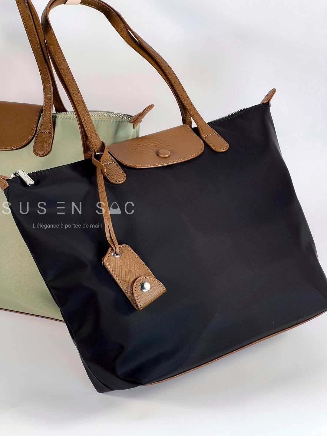 Sac épaule Bagco — style Longchamp, léger et déperlant