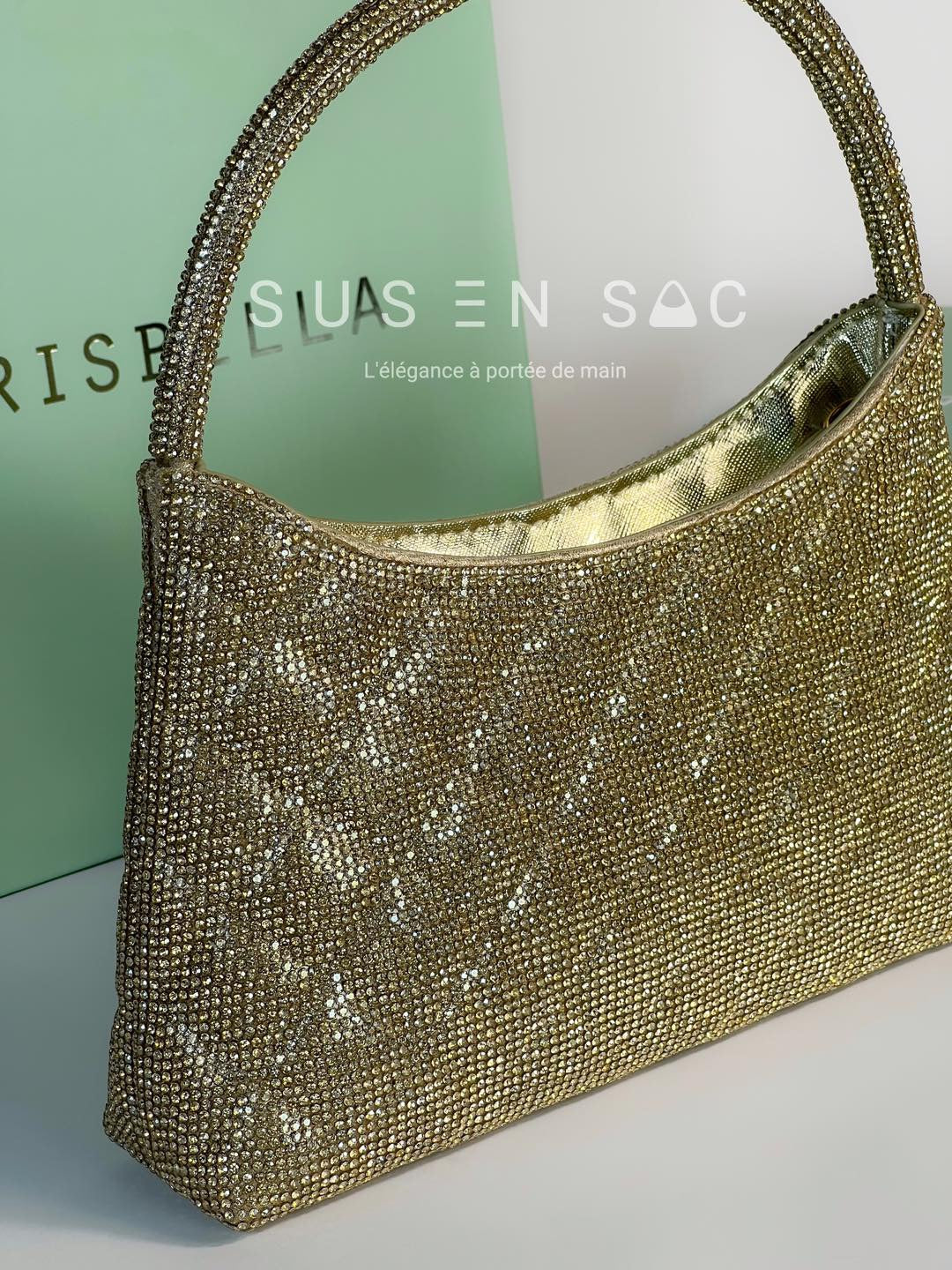 Chrisbella Mini Baguette Cristaux — Sac de soirée scintillant