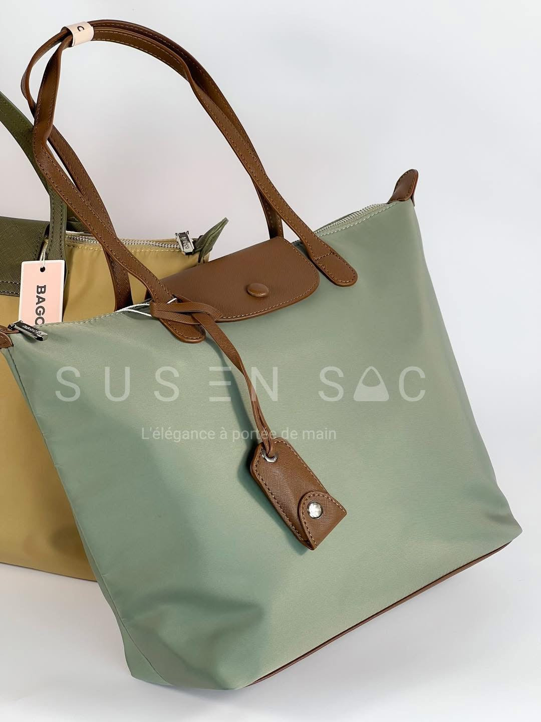 Sac épaule Bagco — style Longchamp, léger et déperlant
