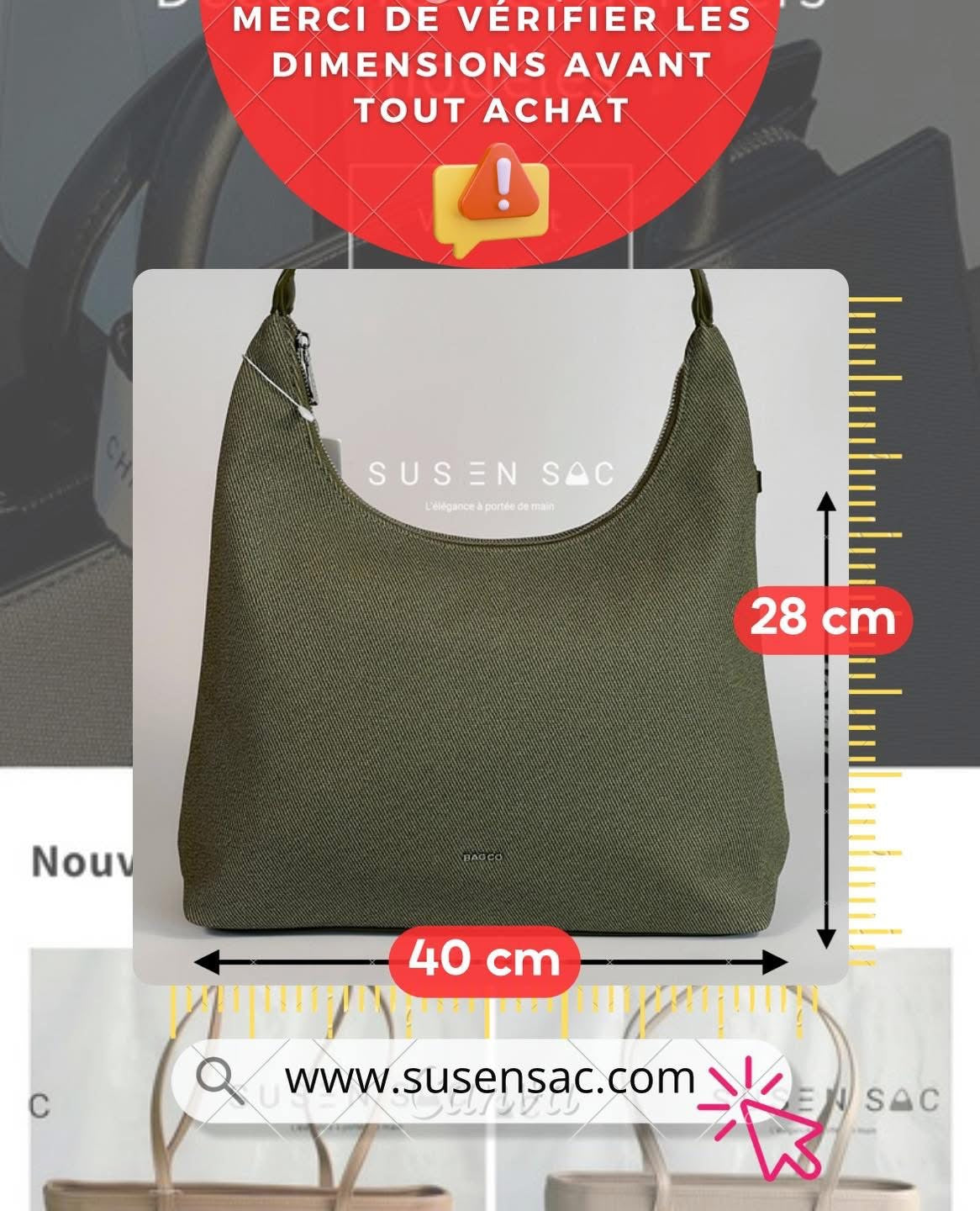 Sac épaule Bagco — Simplicité & Raffinement