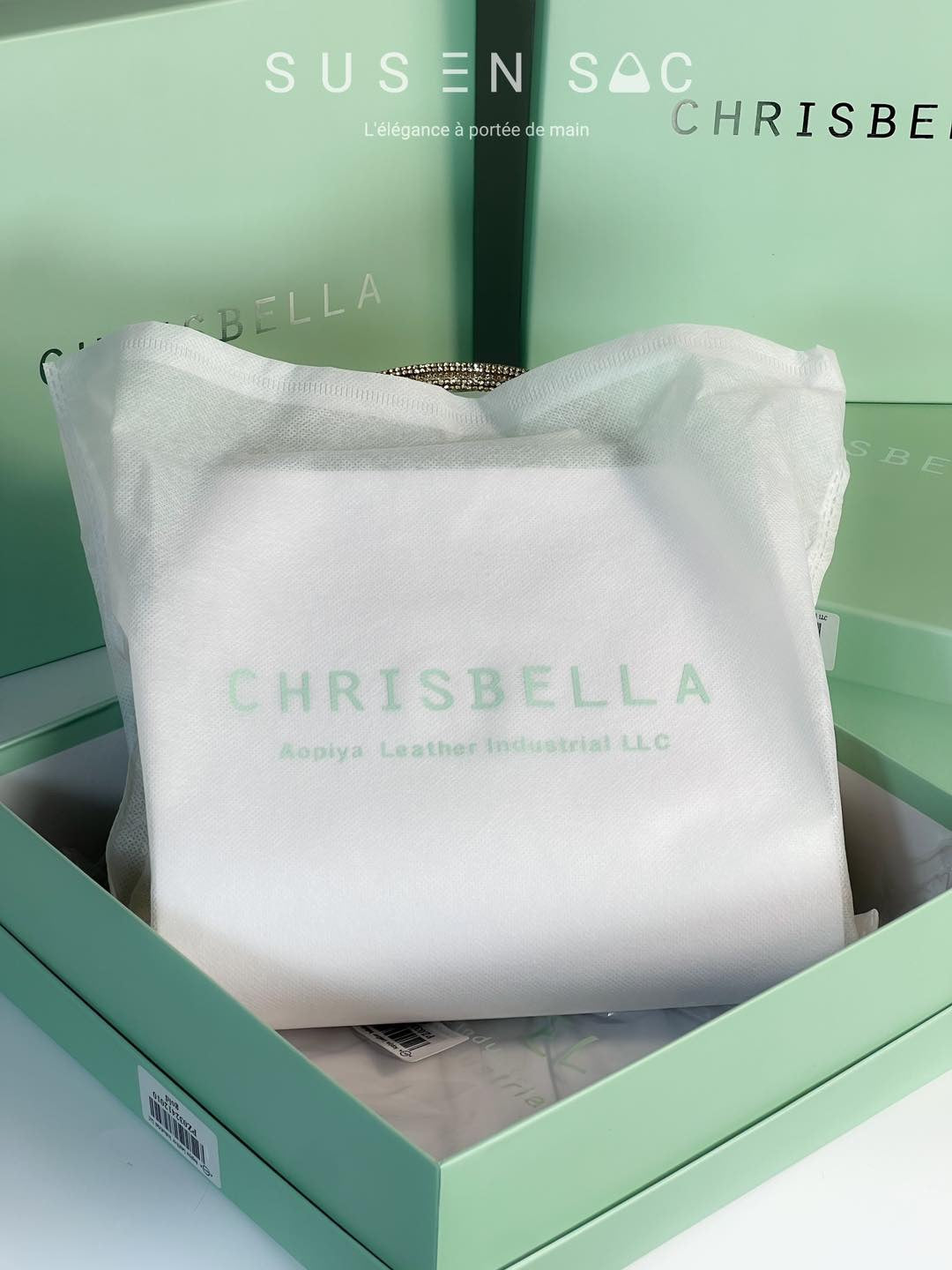 Chrisbella Mini Baguette Cristaux — Sac de soirée scintillant