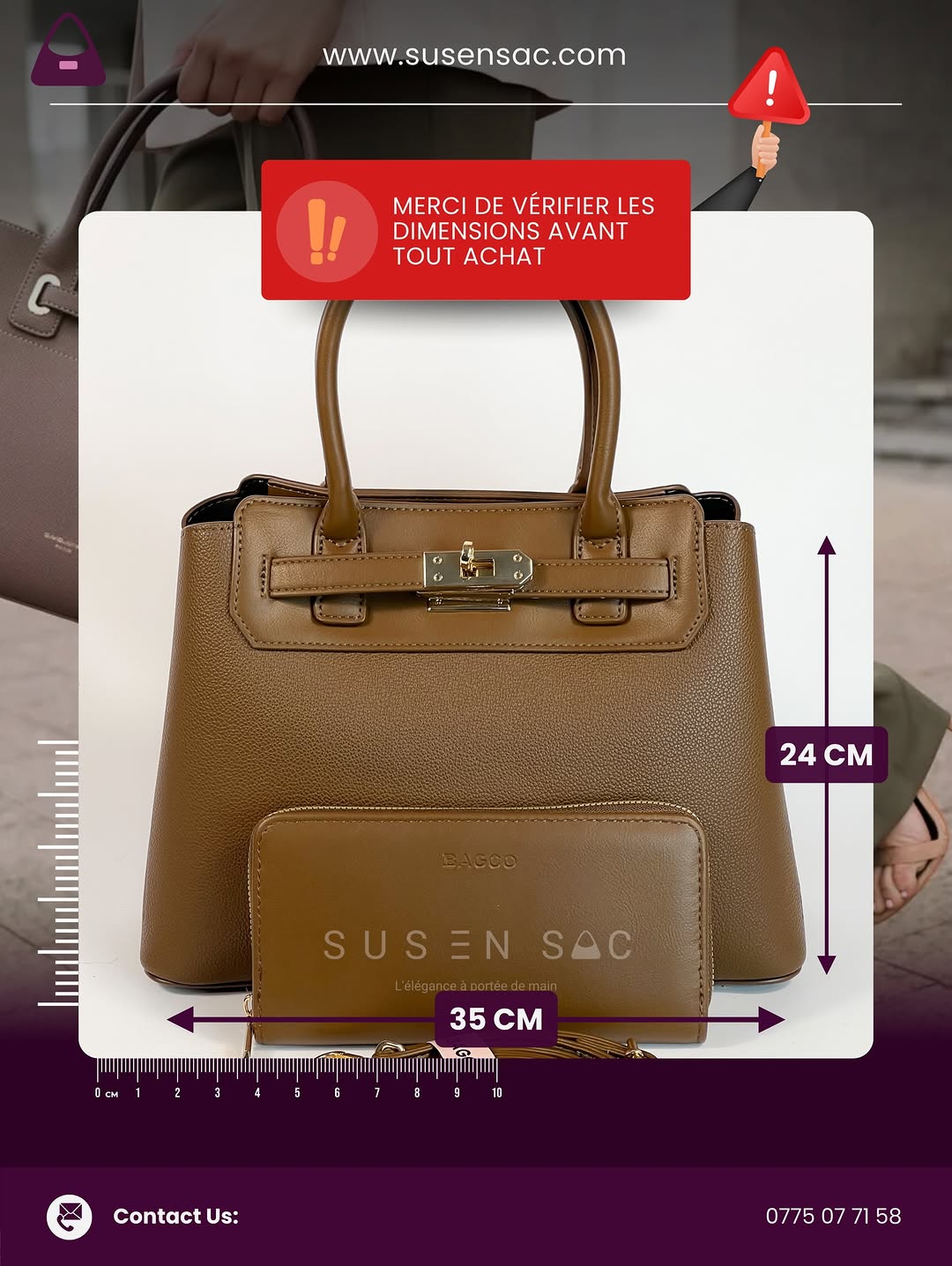Sac à Main BAGCO – Élégance Structurée & Ensemble Pratique