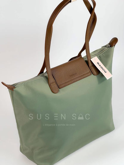 Sac épaule Bagco — style Longchamp, léger et déperlant