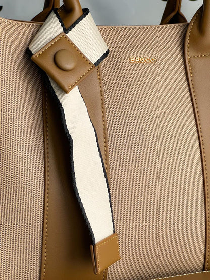 Sac BAGCO – Tote élégant en toile tissée et finitions cuir