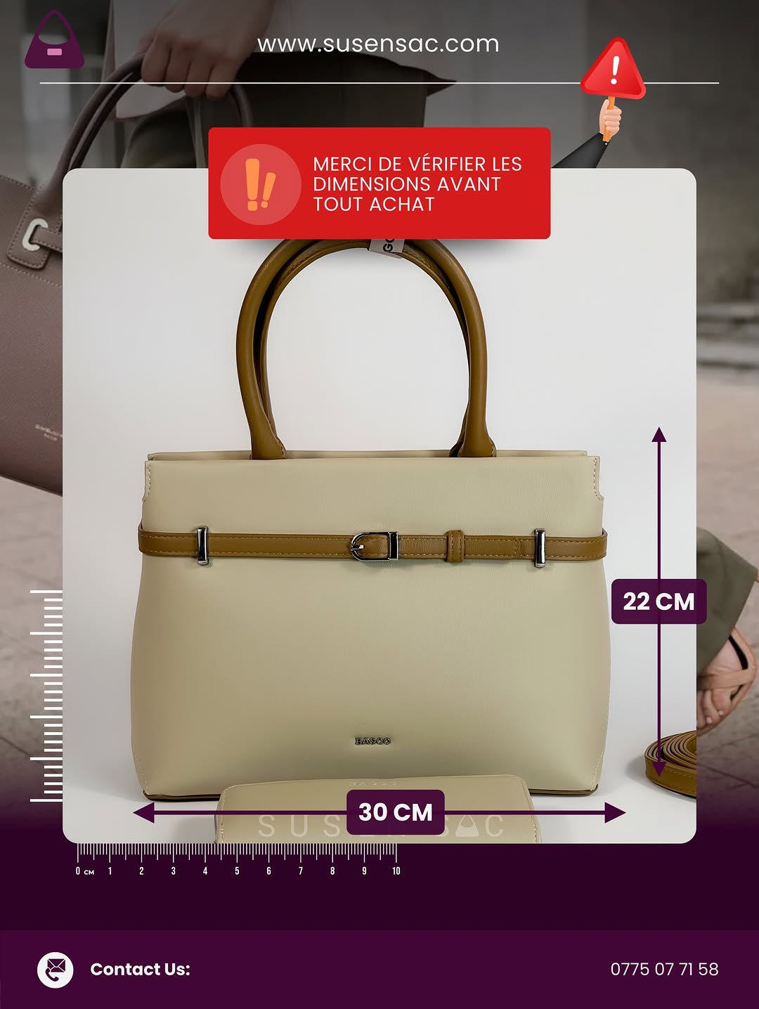 Sac à Main BAGCO Élégance Premium – Design Structuré avec Portefeuille Assorti