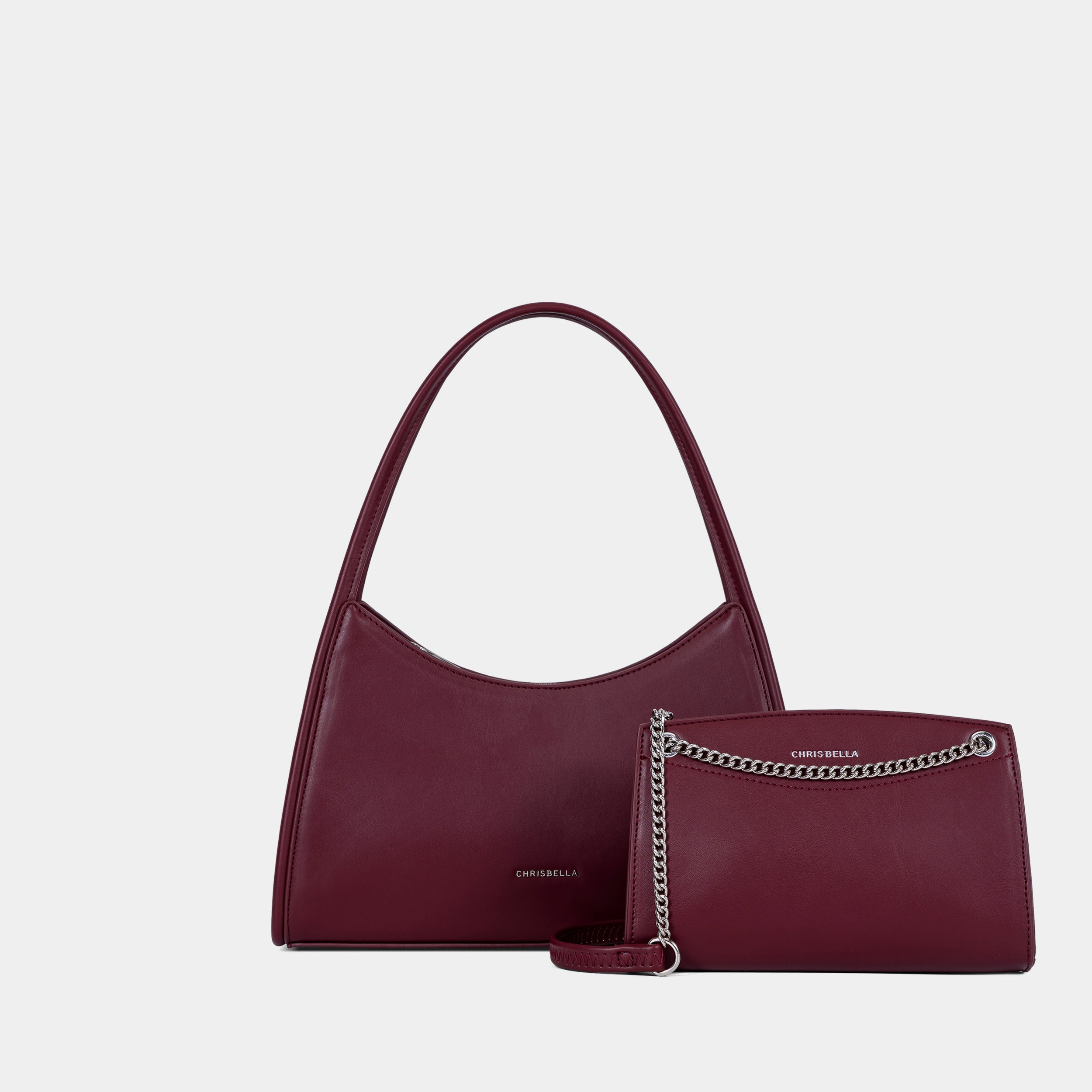 Sac à Main Élégant avec Pochette Chaîne Assortie