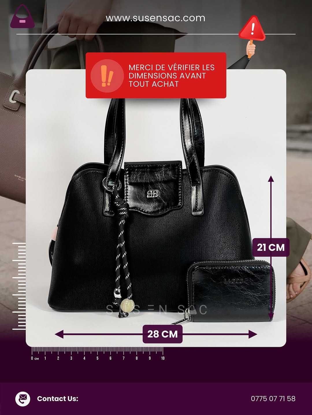 Sac à Main BAGCO Élégance Premium – Design Structuré avec Portefeuille Assorti