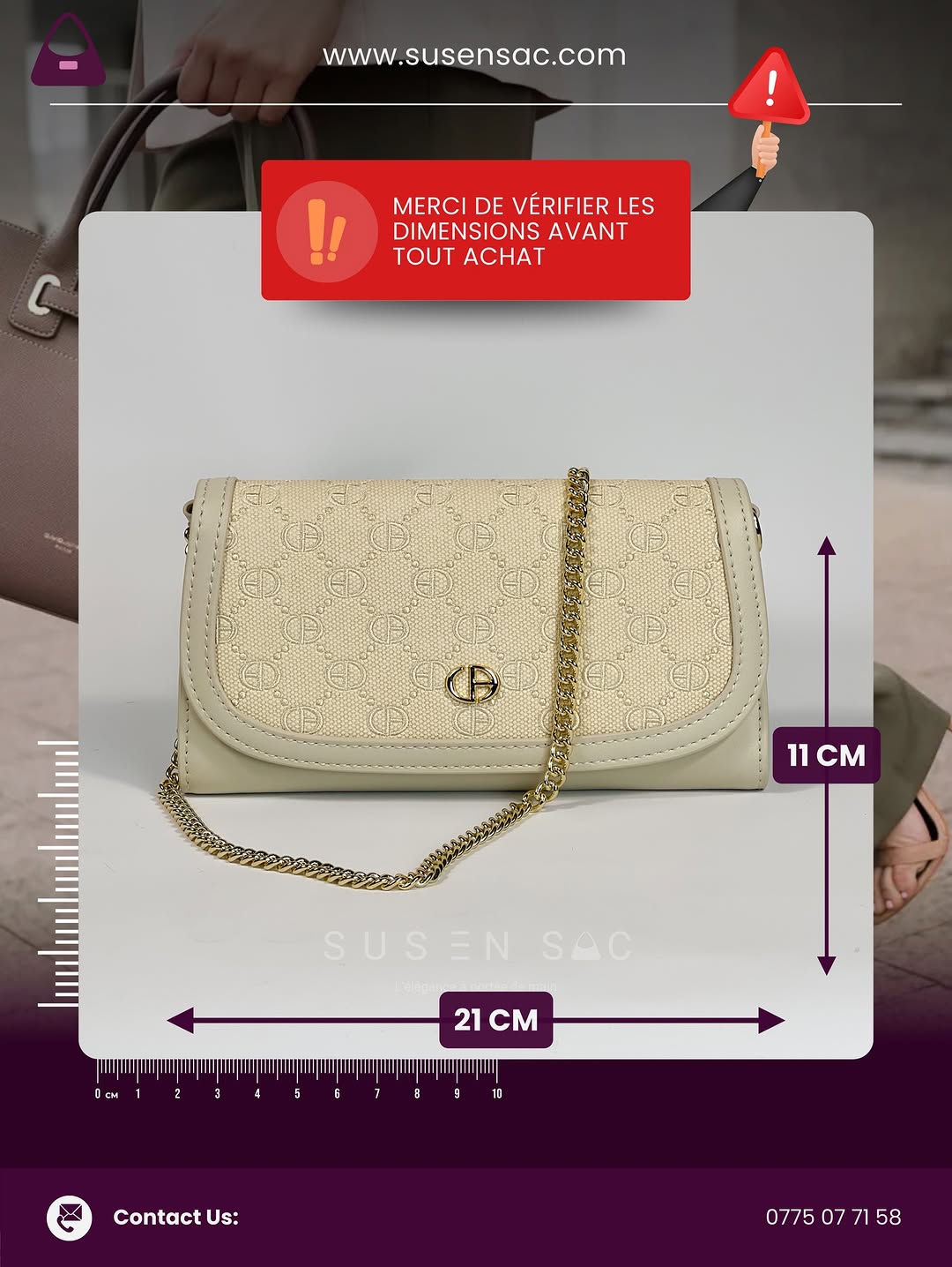 Sac Bandoulière Chrisbella Signature – Chaîne Élégante & Fermoir Raffiné