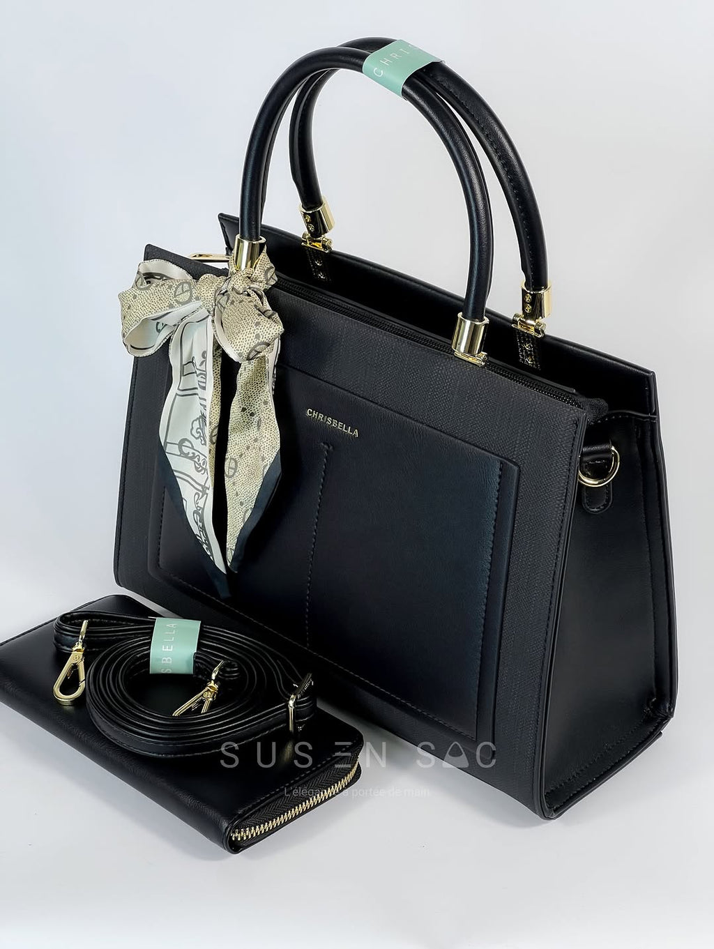 Sac CHRISBELLA – Élégance Structurée & Pochette Assortie