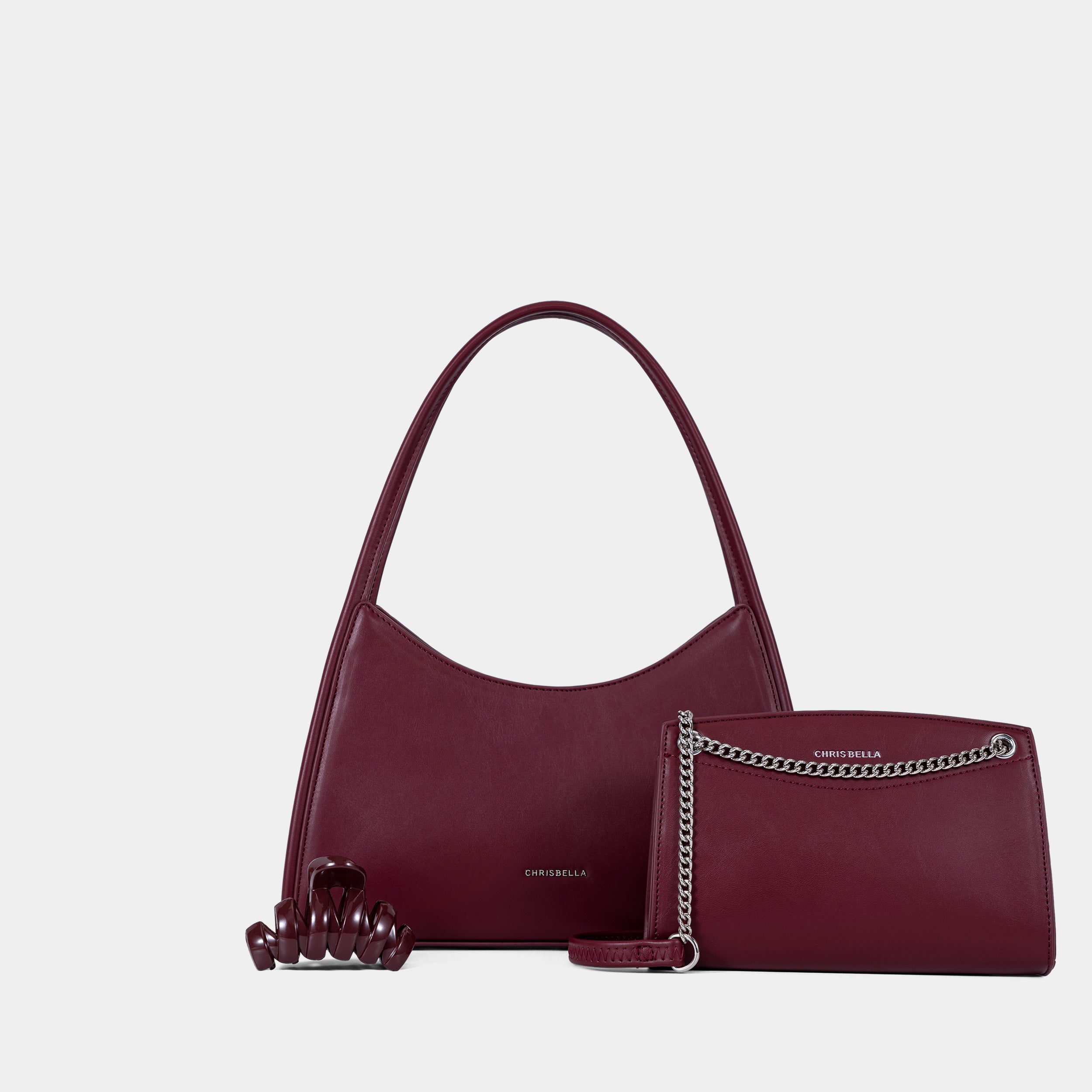 Sac à Main Élégant avec Pochette Chaîne Assortie