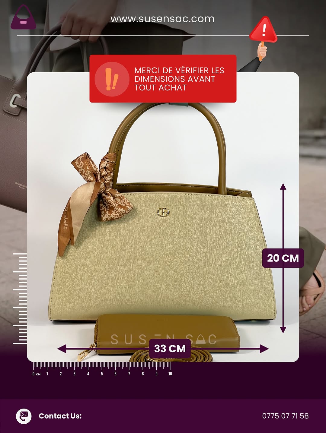 Sac à Main CHRISBELLA – Élégance Structurée & Duo Pratique