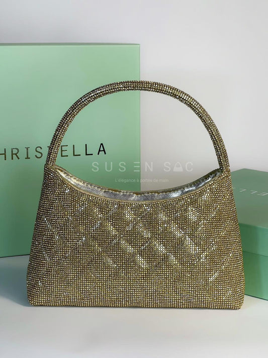 Chrisbella Mini Baguette Cristaux — Sac de soirée scintillant