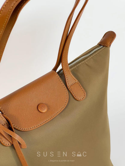 Sac épaule Bagco — style Longchamp, léger et déperlant