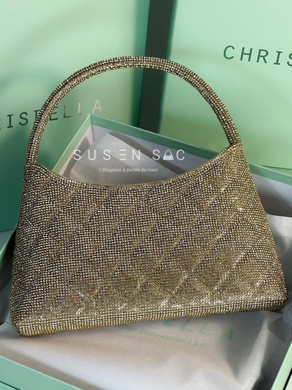 Chrisbella Mini Baguette Cristaux — Sac de soirée scintillant