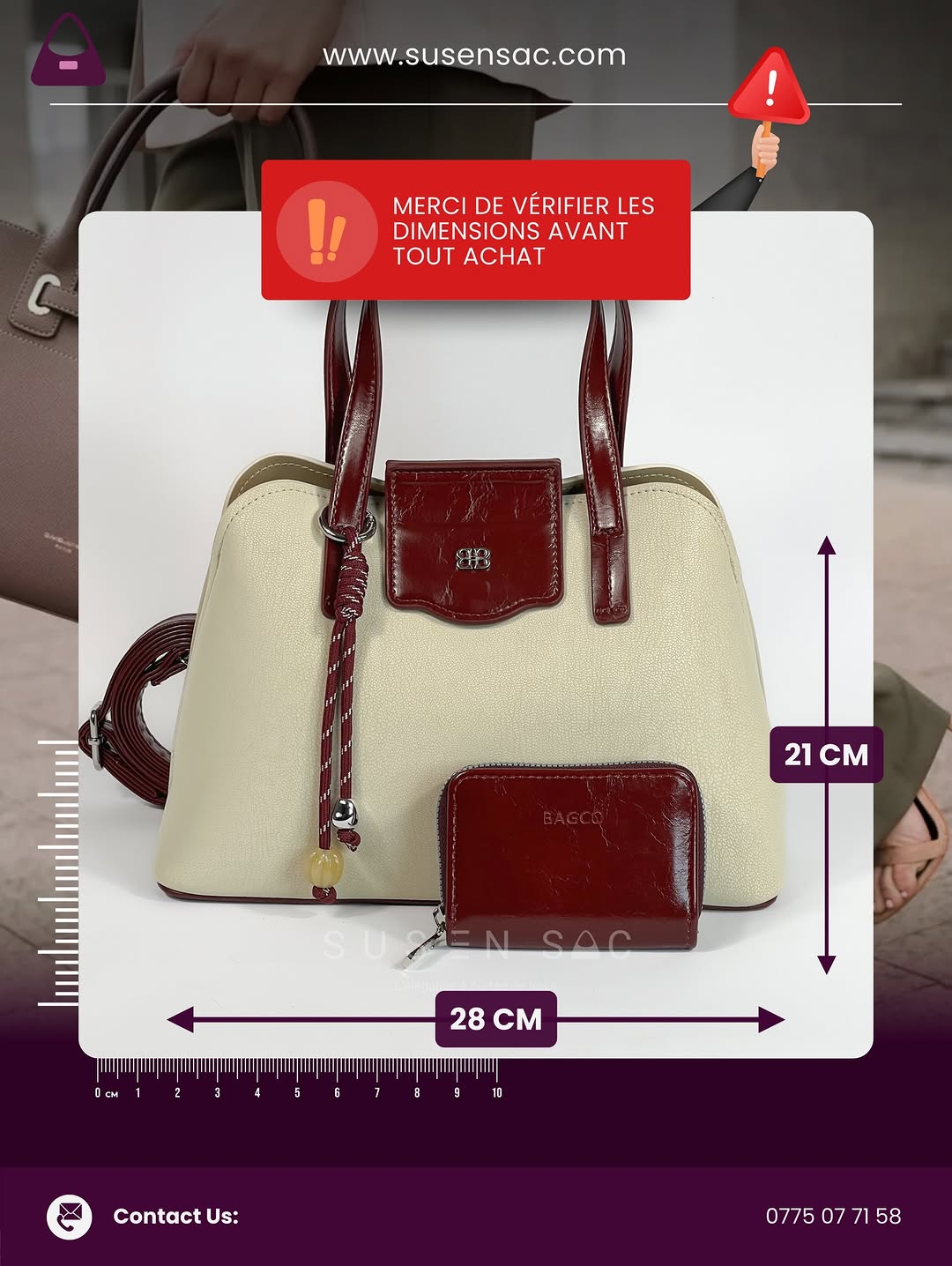 Sac à Main BAGCO Élégance Premium – Design Structuré avec Portefeuille Assorti