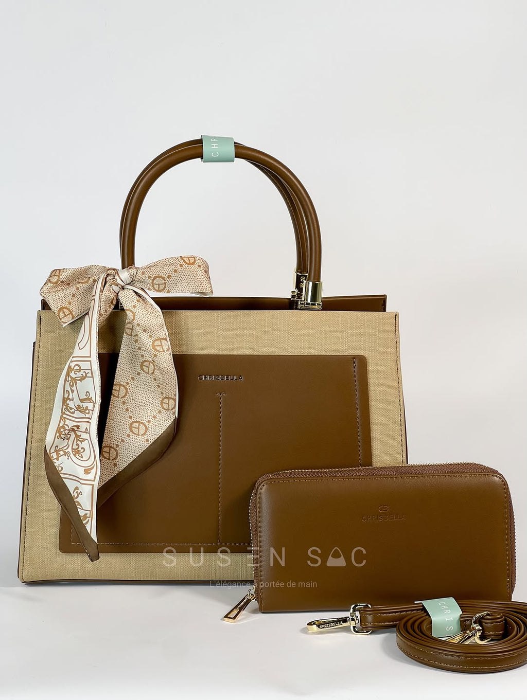 Sac CHRISBELLA – Élégance Structurée & Pochette Assortie