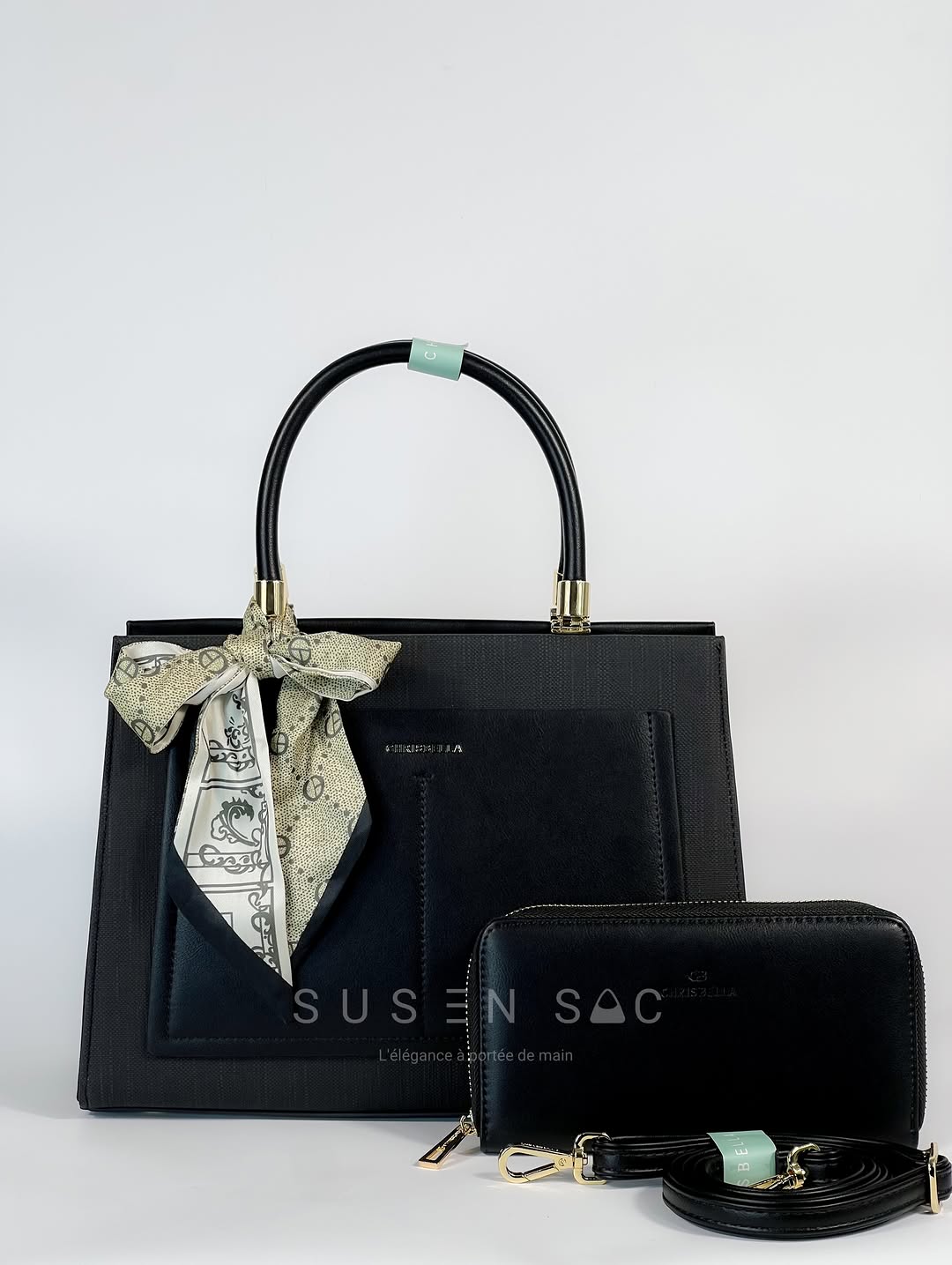 Sac CHRISBELLA – Élégance Structurée & Pochette Assortie