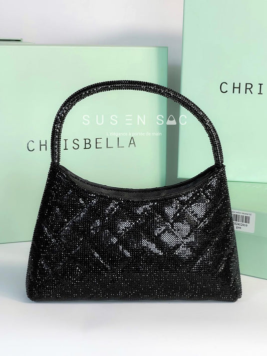Chrisbella Mini Baguette Cristaux — Sac de soirée scintillant