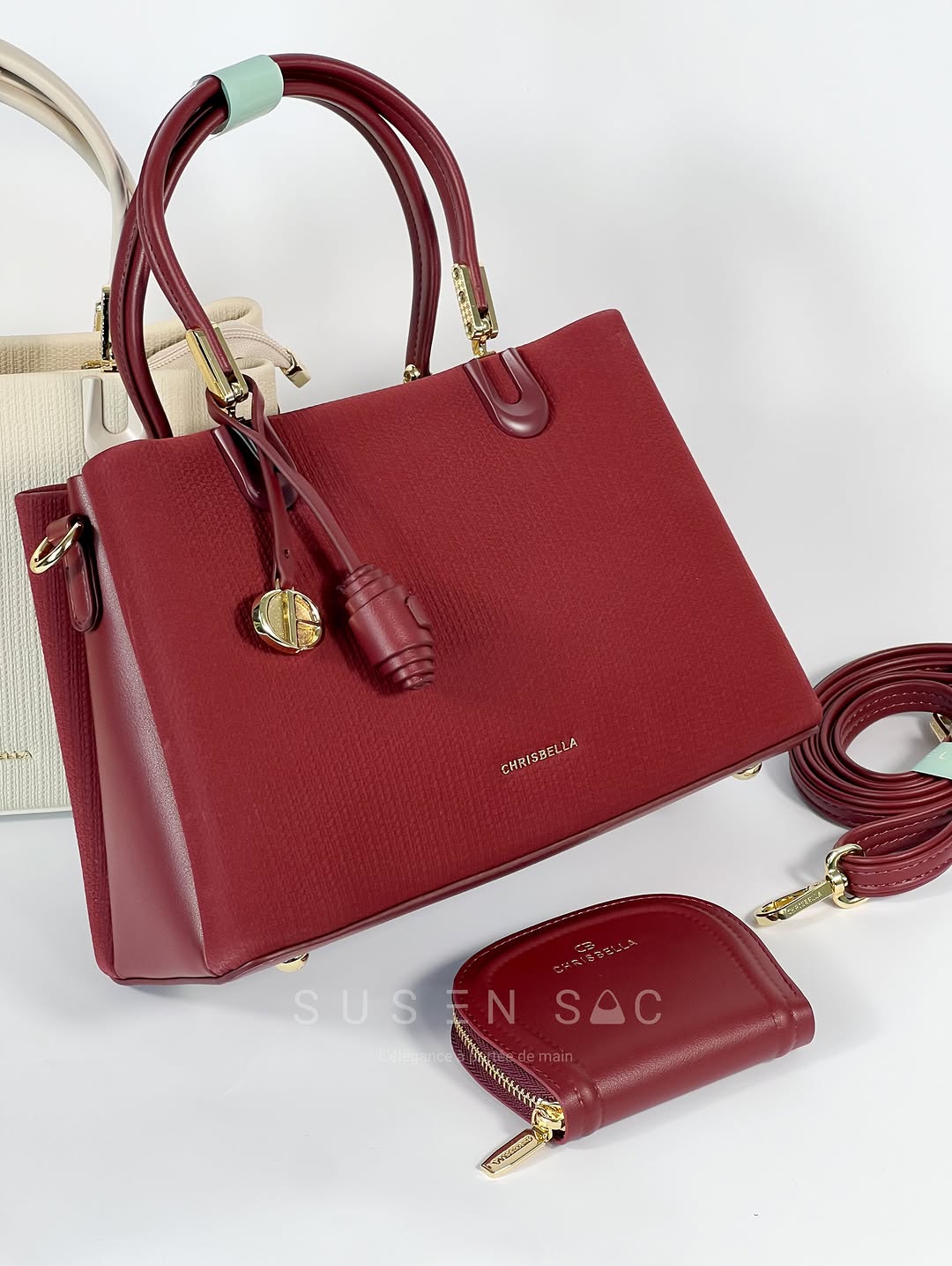 Sac CHRISBELLA – Élégance Structurée & Pochette Assortie