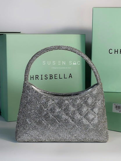 Chrisbella Mini Baguette Cristaux — Sac de soirée scintillant
