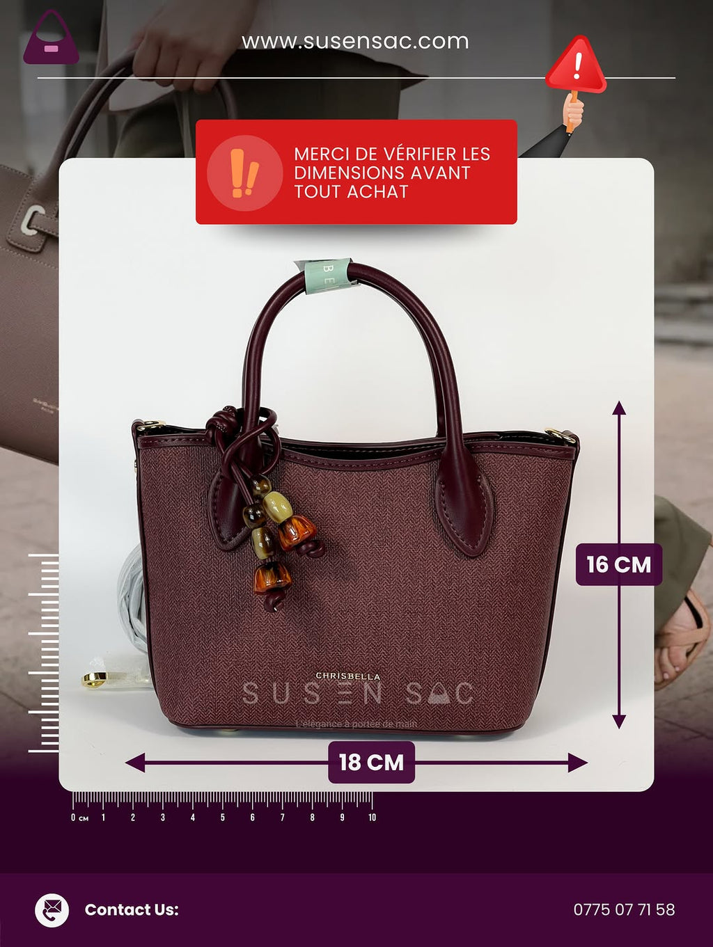 Sac à Main CHRISBELLA – Élégance Structurée & Détails Raffinés (Copie)