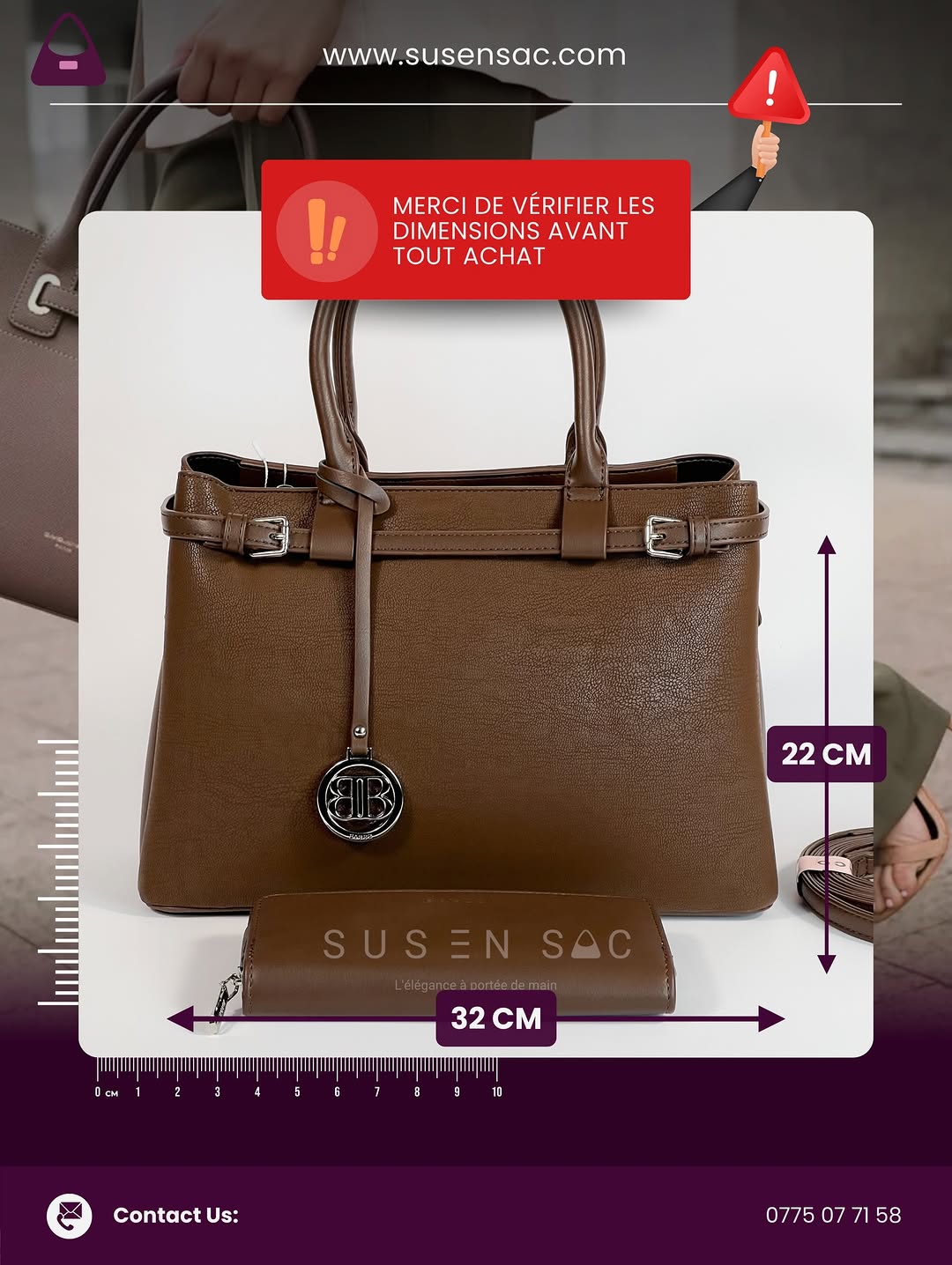 Sac à Main BAGCO Élégance Premium – Design Structuré avec Portefeuille Assorti