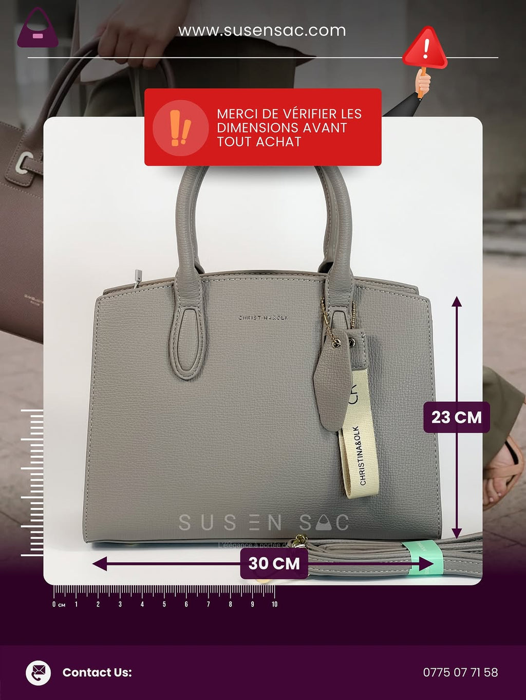Sac à main femme Christina&Olk – Élégance structurée et finitions premium