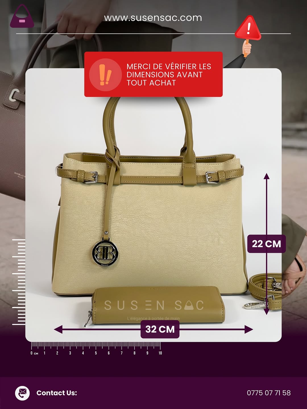 Sac à Main BAGCO Élégance Premium – Design Structuré avec Portefeuille Assorti