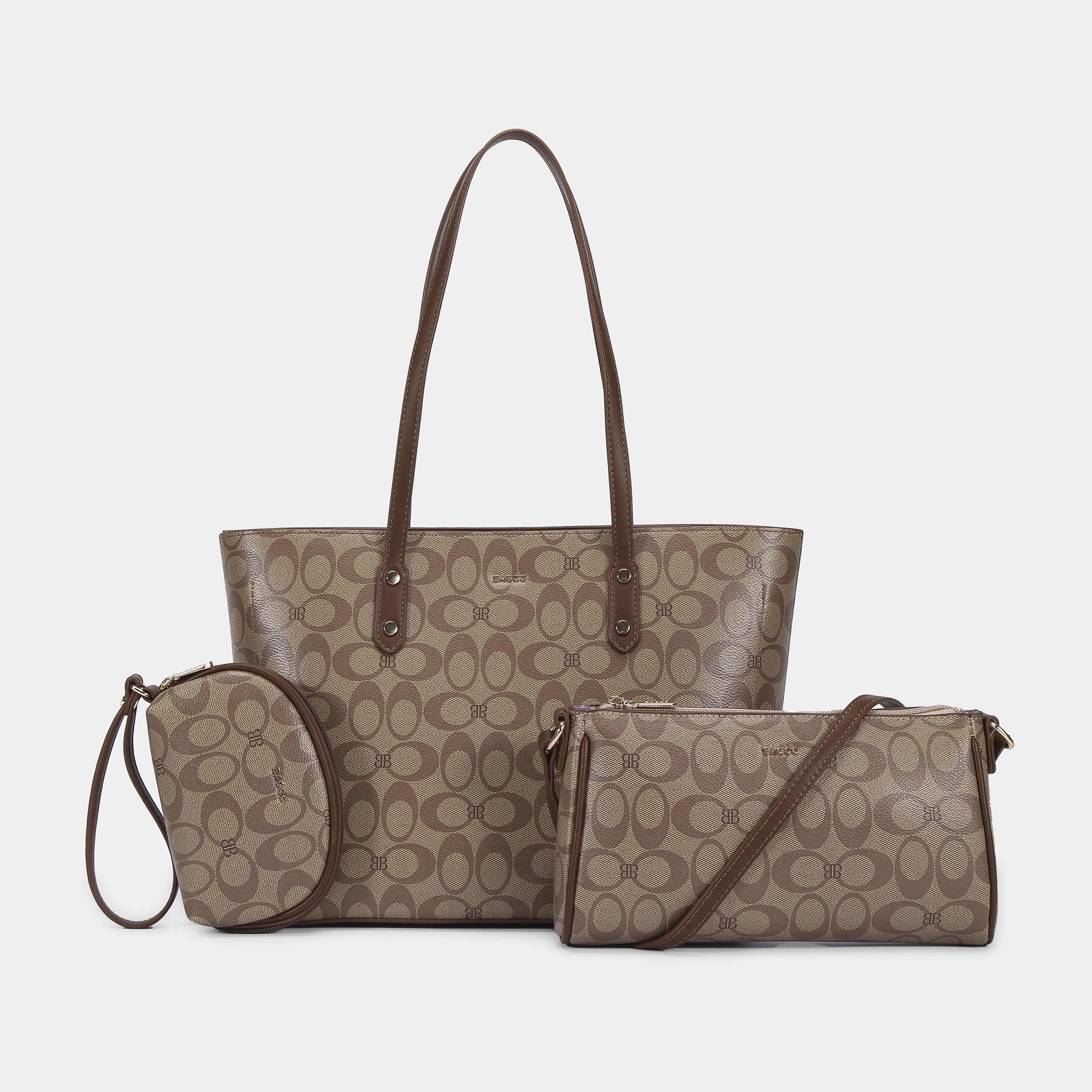 Sac à Main BAGCO 3 Pièces – Grand Sac Cabas + Bandoulière + Pochette Élégante