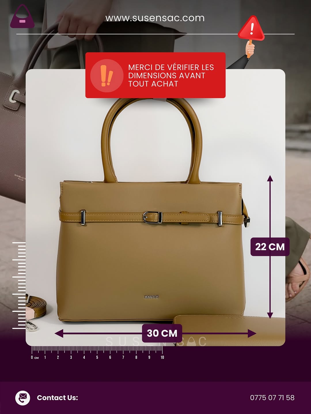 Sac à Main BAGCO Élégance Premium – Design Structuré avec Portefeuille Assorti