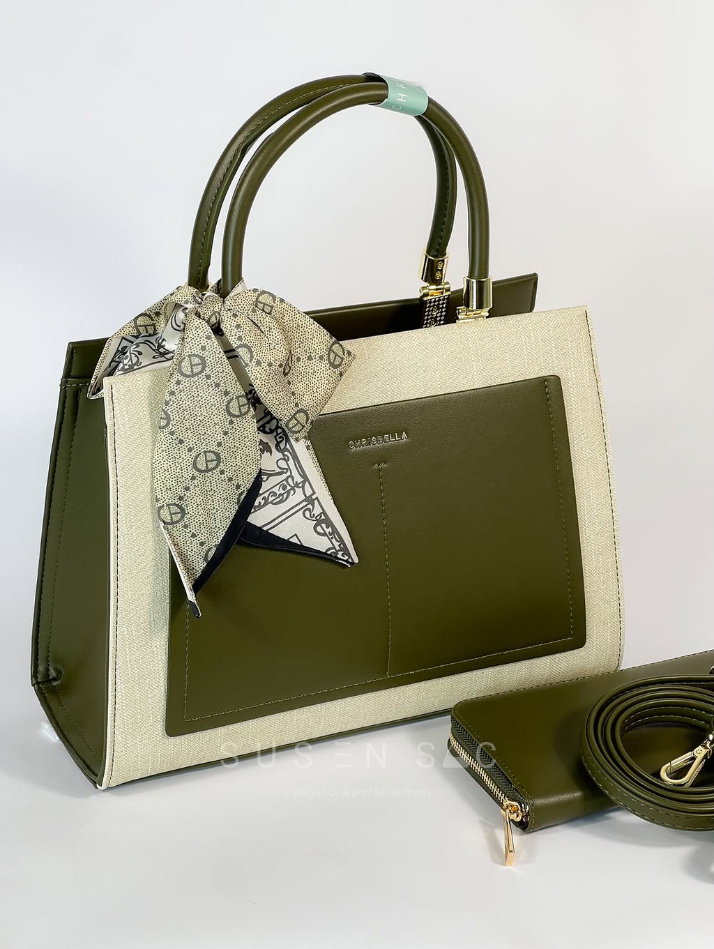 Sac CHRISBELLA – Élégance Structurée & Pochette Assortie