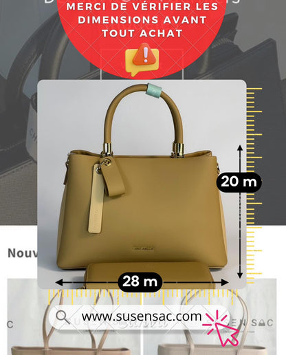 Sac à main Chrisbella avec pochette assortie – Élégance et praticité